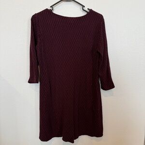 J Jill Ponte Dress Red Black Knit Midi Seamed Stretch Casual Work Size Small